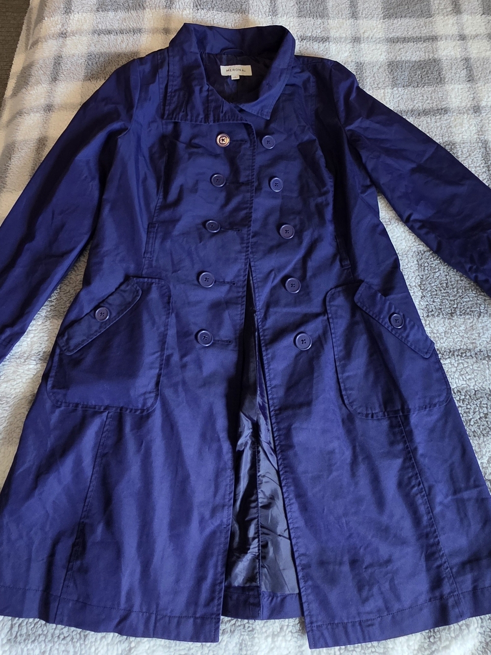 Merona Navy Double-Breasted Trench Coat